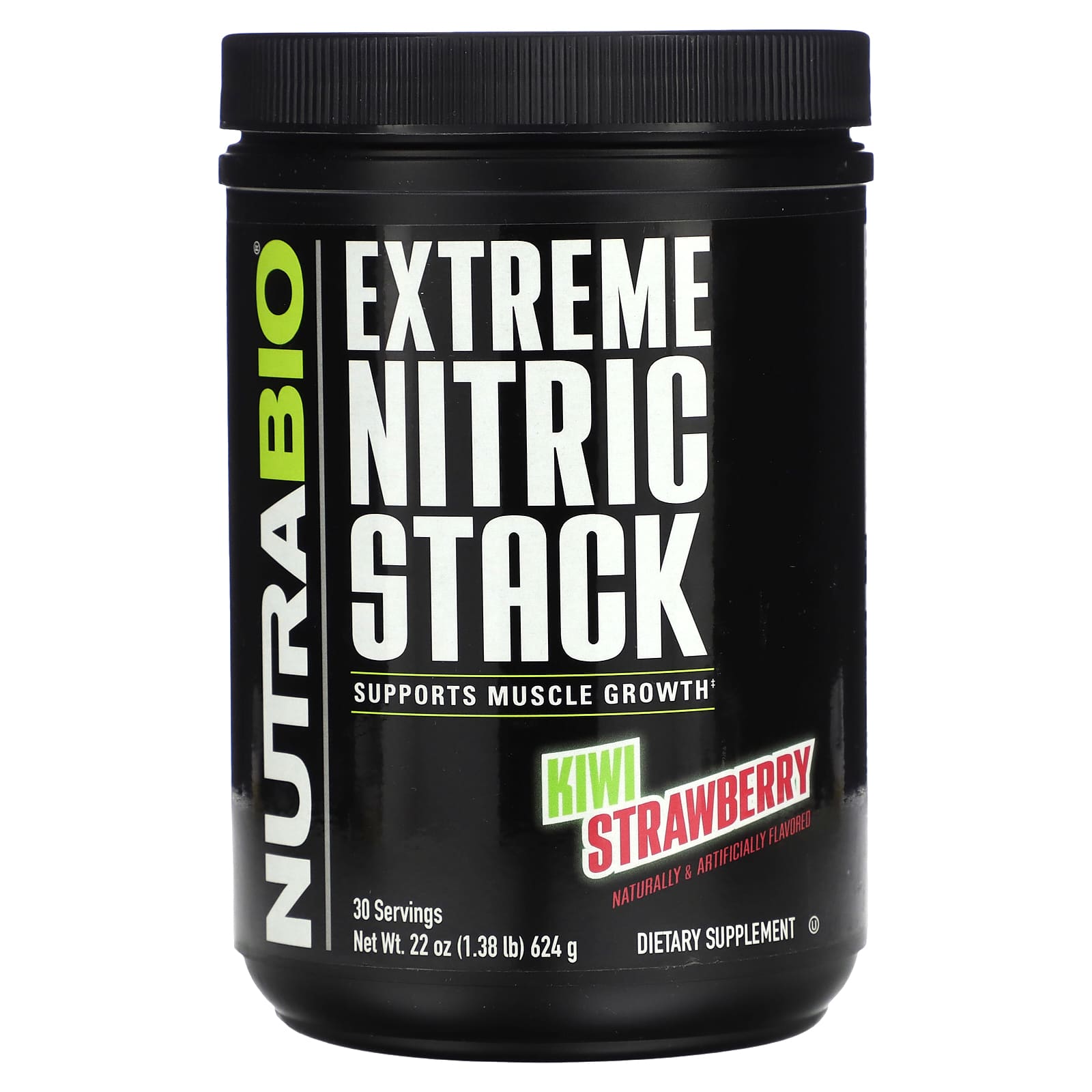 NutraBio, Extreme Nitric Stack, Kiwi Strawberry, 1.38 lb (624 g) - Image 1