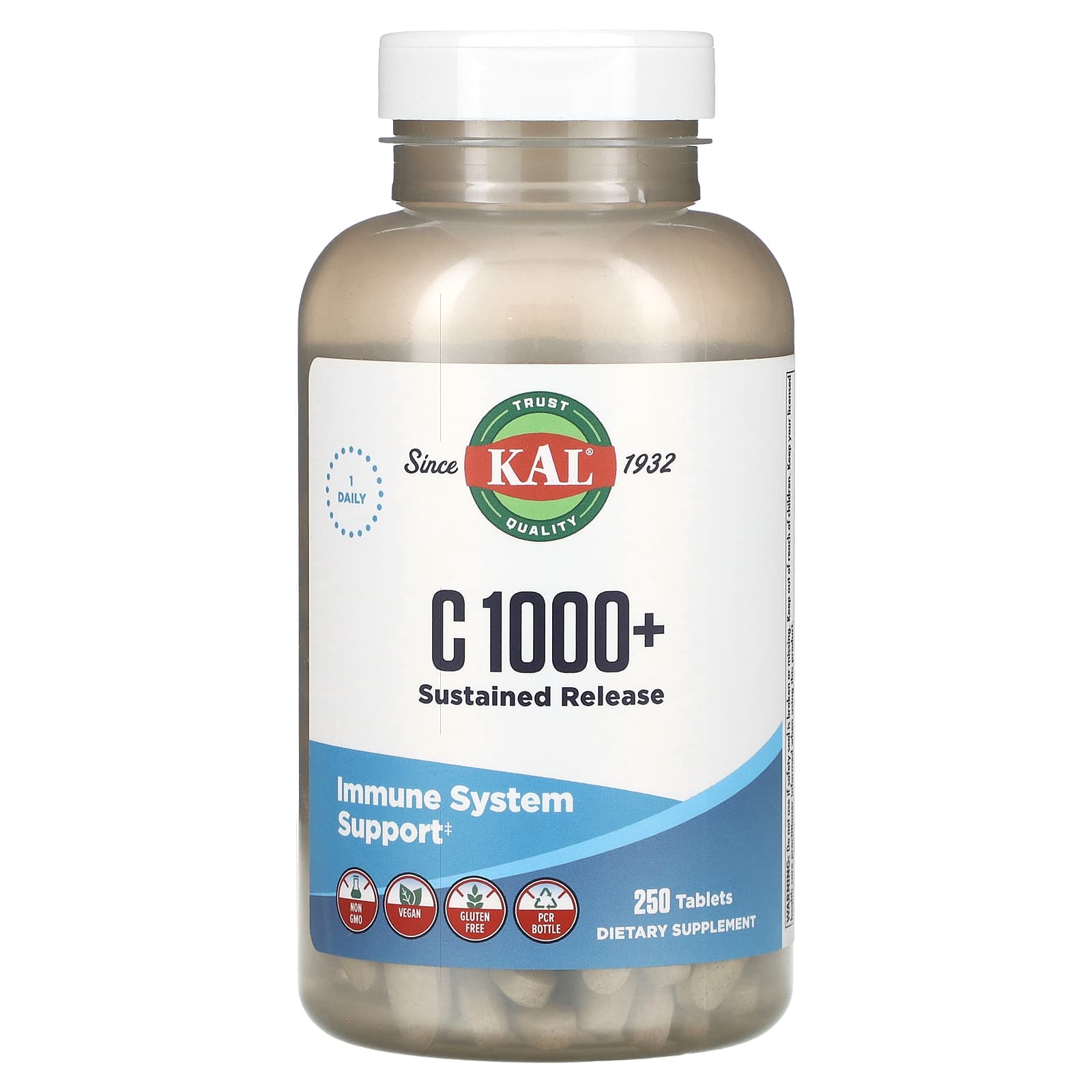 KAL, C 1000+ Sustained Release, 250 Tablets - Image 1