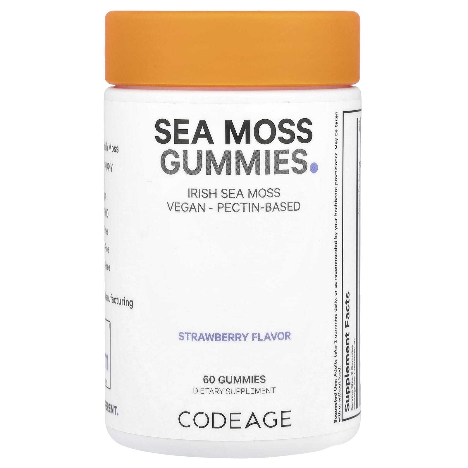 CodeAge Strawberry Sea Moss Gummies - Vegan & Gluten Free - Image 1