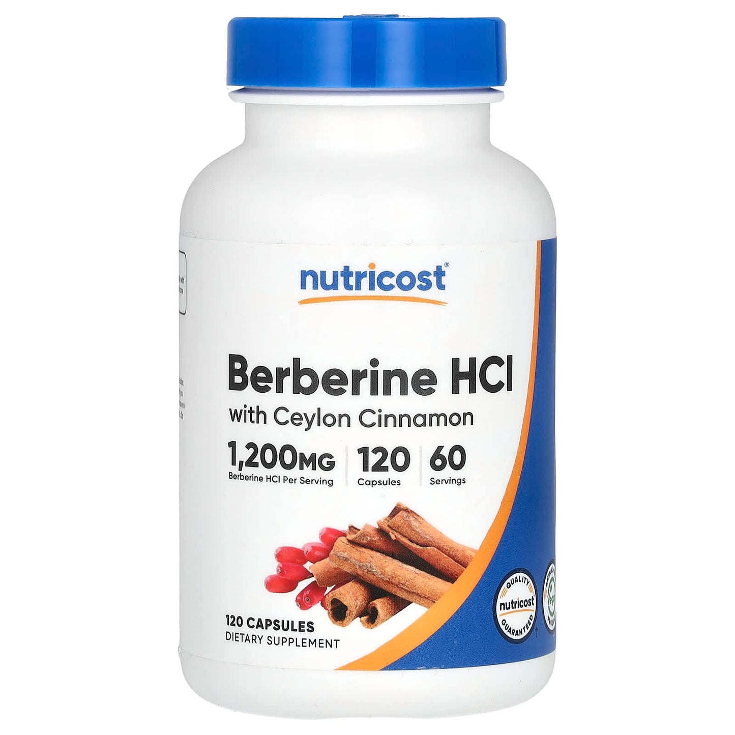 Nutricost, Berberine HCl With Ceylon Cinnamon, 120 Capsules - Image 1