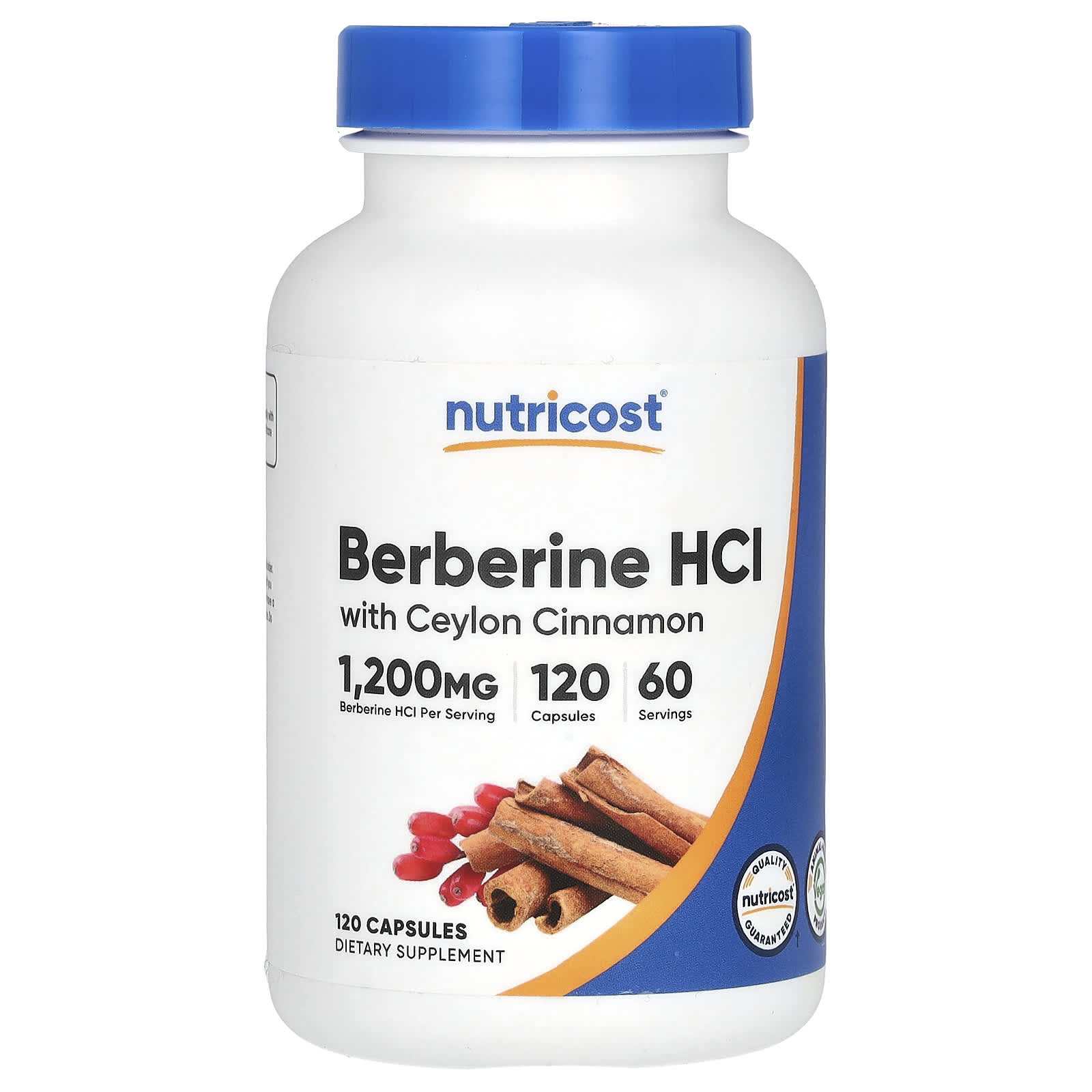 Nutricost, Berberine HCl With Ceylon Cinnamon, 120 Capsules - Image 1