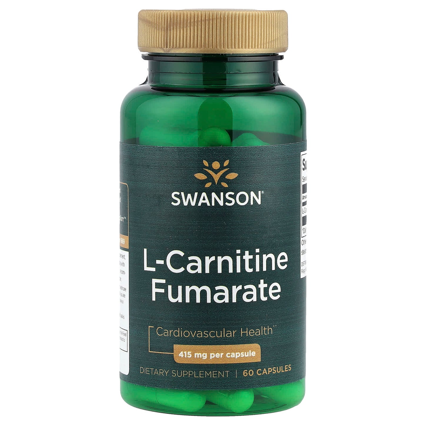 Swanson, L-Carnitine Fumarate, 415 mg, 60 Capsules - Image 1