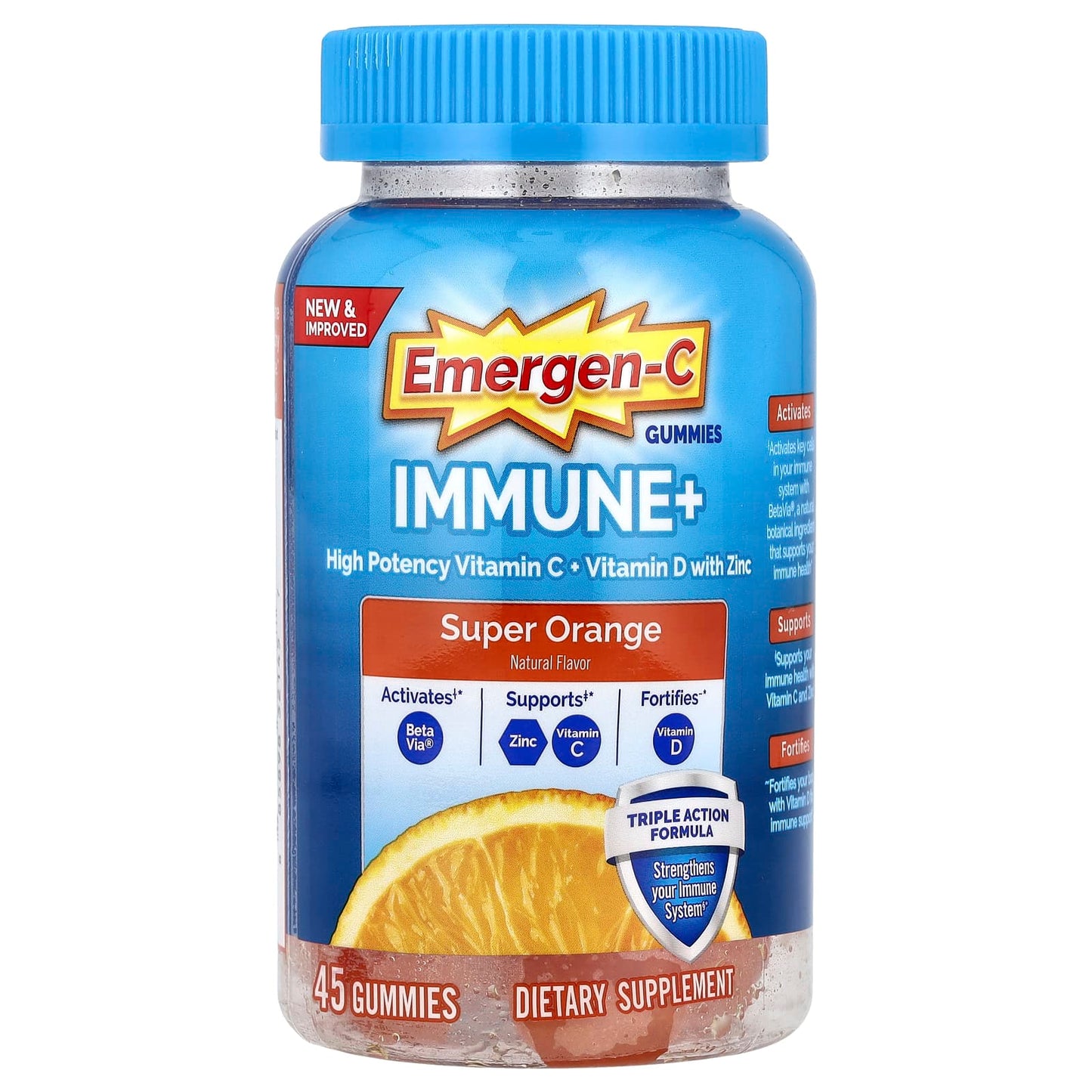 Emergen-C Immune+ Gummies for Super Orange Immune Support - Image 1