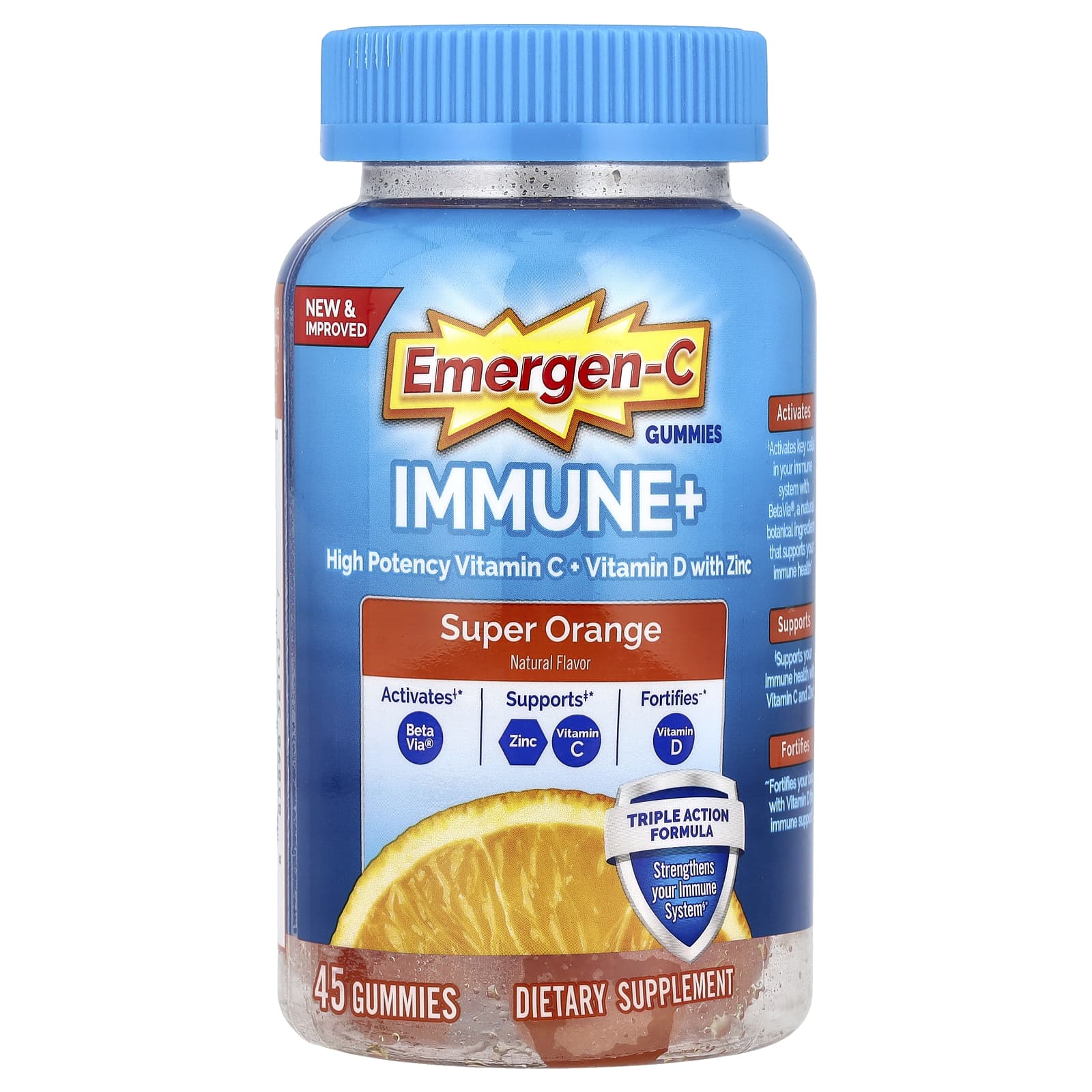 Emergen-C Immune+ Gummies for Super Orange Immune Support - Image 1