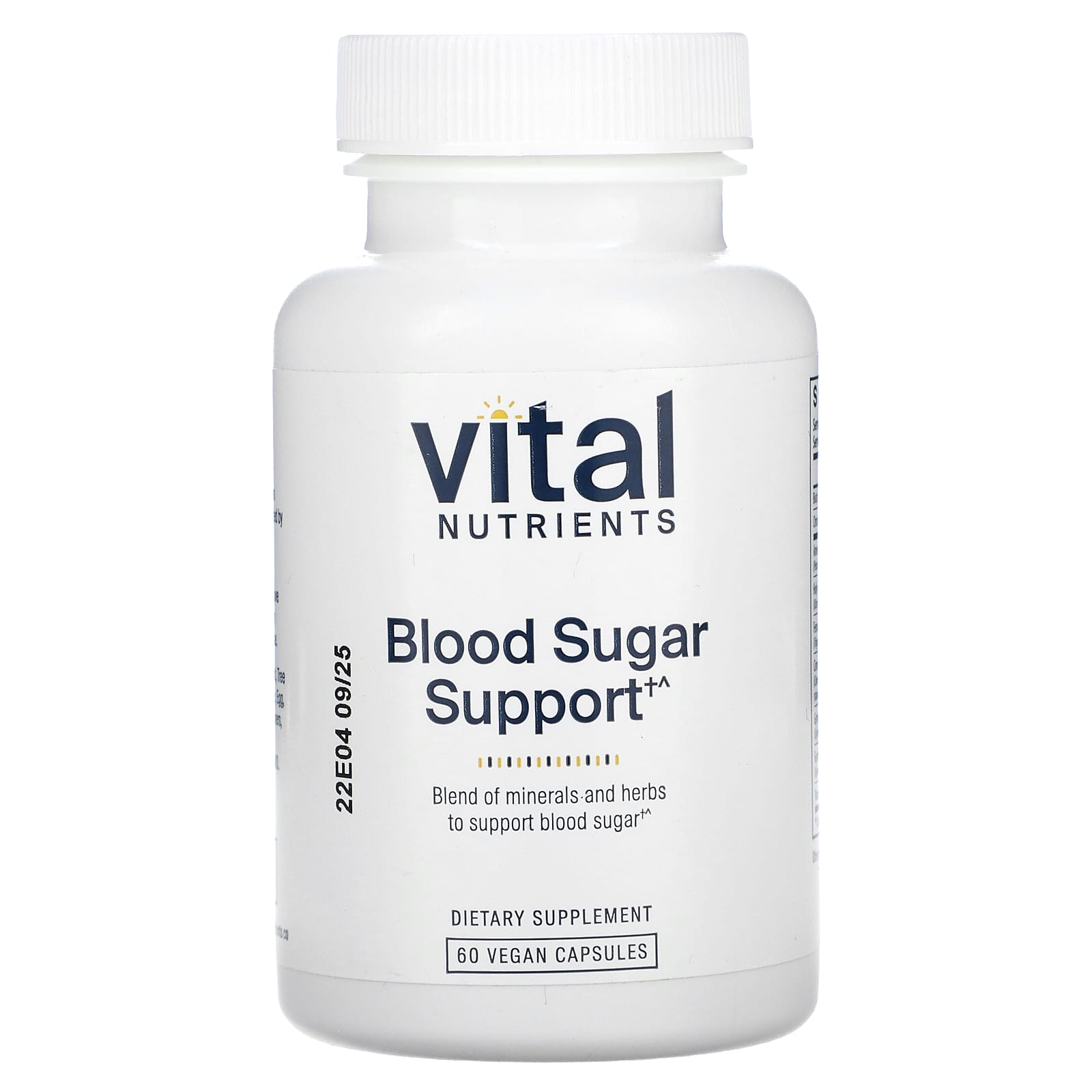 Vital Nutrients, Blood Sugar Support, 60 Vegan Capsules - Image 1