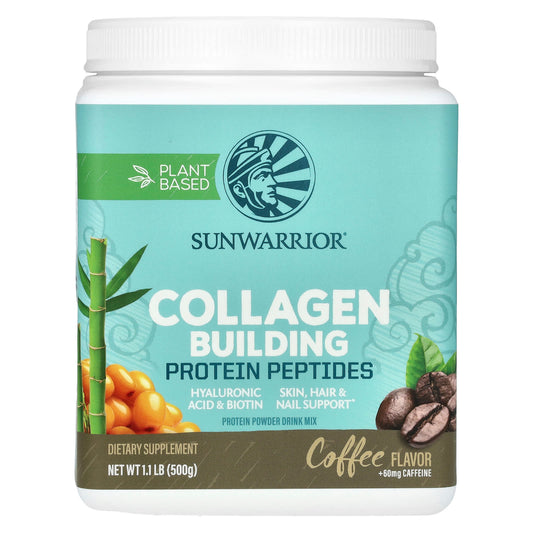 Sunwarrior, Collagen Building Protein Peptides, Coffee, 1.1 lb (500 g) - Image 1
