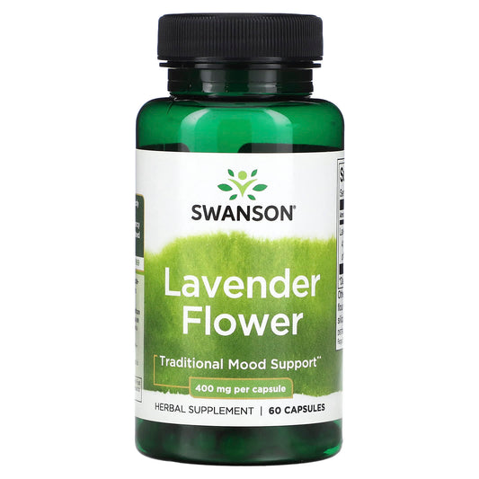 Swanson, Lavender Flower, 400 mg, 60 Capsules - Image 1