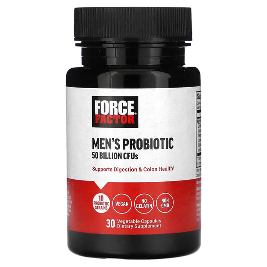 Force Factor Men's Probiotic 50 Billion CFUs 30 Capsules Digestive Health - Image 1