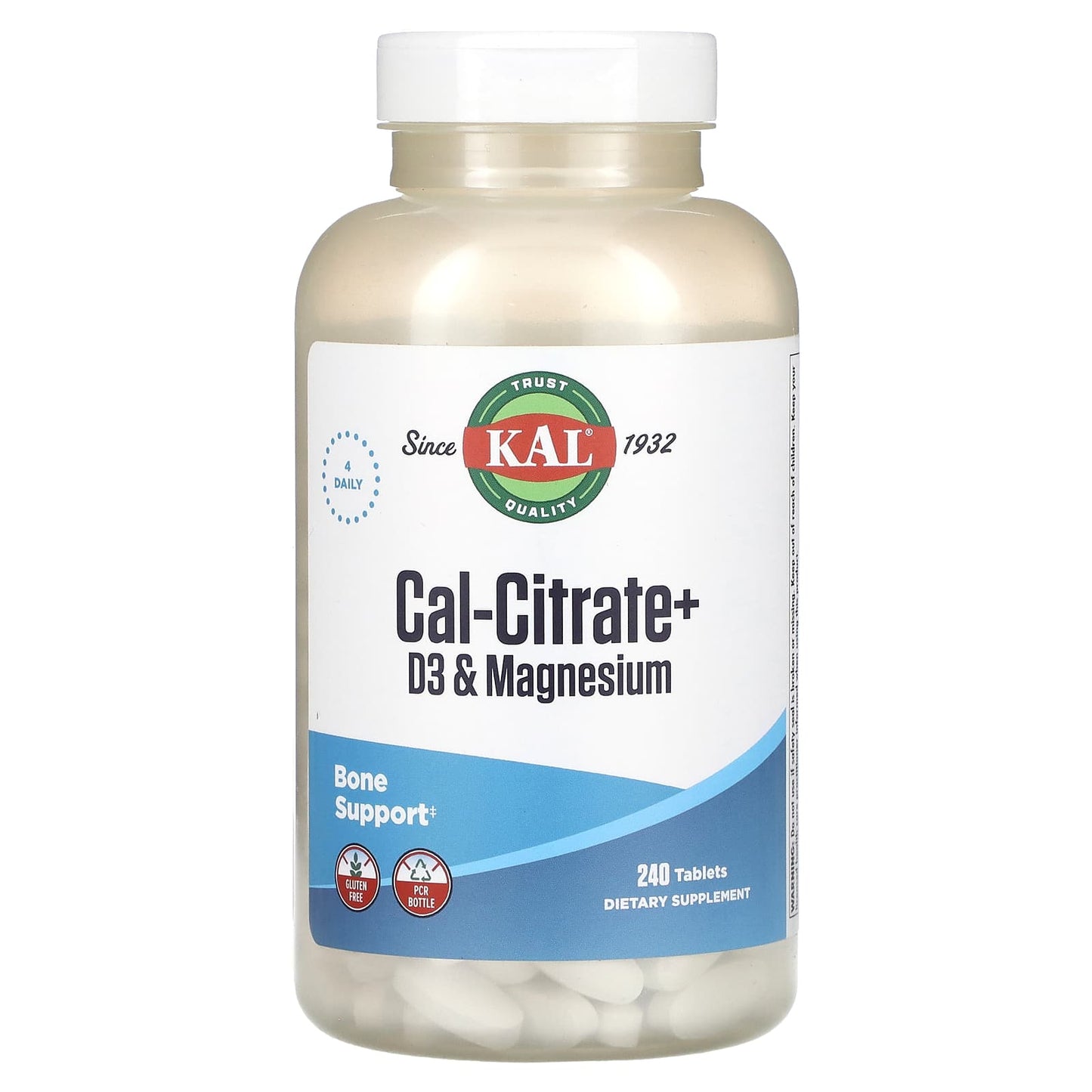 KAL, Cal-Citrate+, D3 & Magnesium, 240 Tablets - Image 1