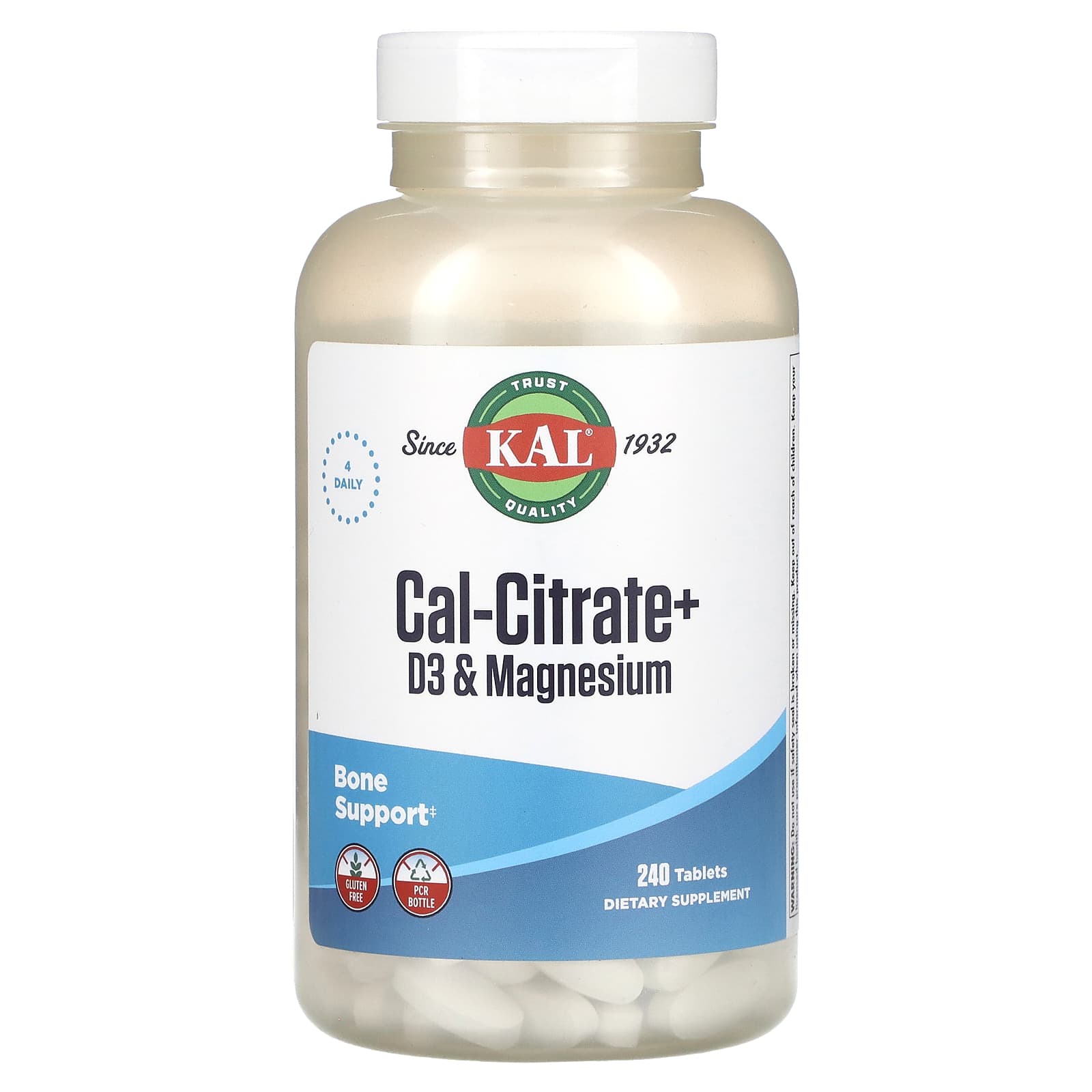 KAL, Cal-Citrate+, D3 & Magnesium, 240 Tablets - Image 1