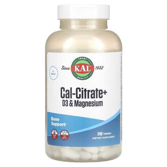 KAL, Cal-Citrate+, D3 & Magnesium, 240 Tablets - Image 1