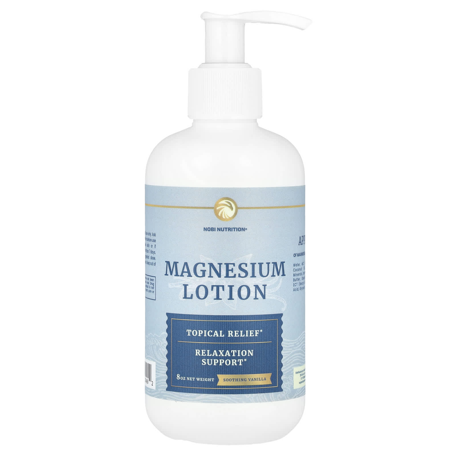 Nobi Nutrition, Magnesium Lotion, Soothing Vanilla, 8 oz - Image 1