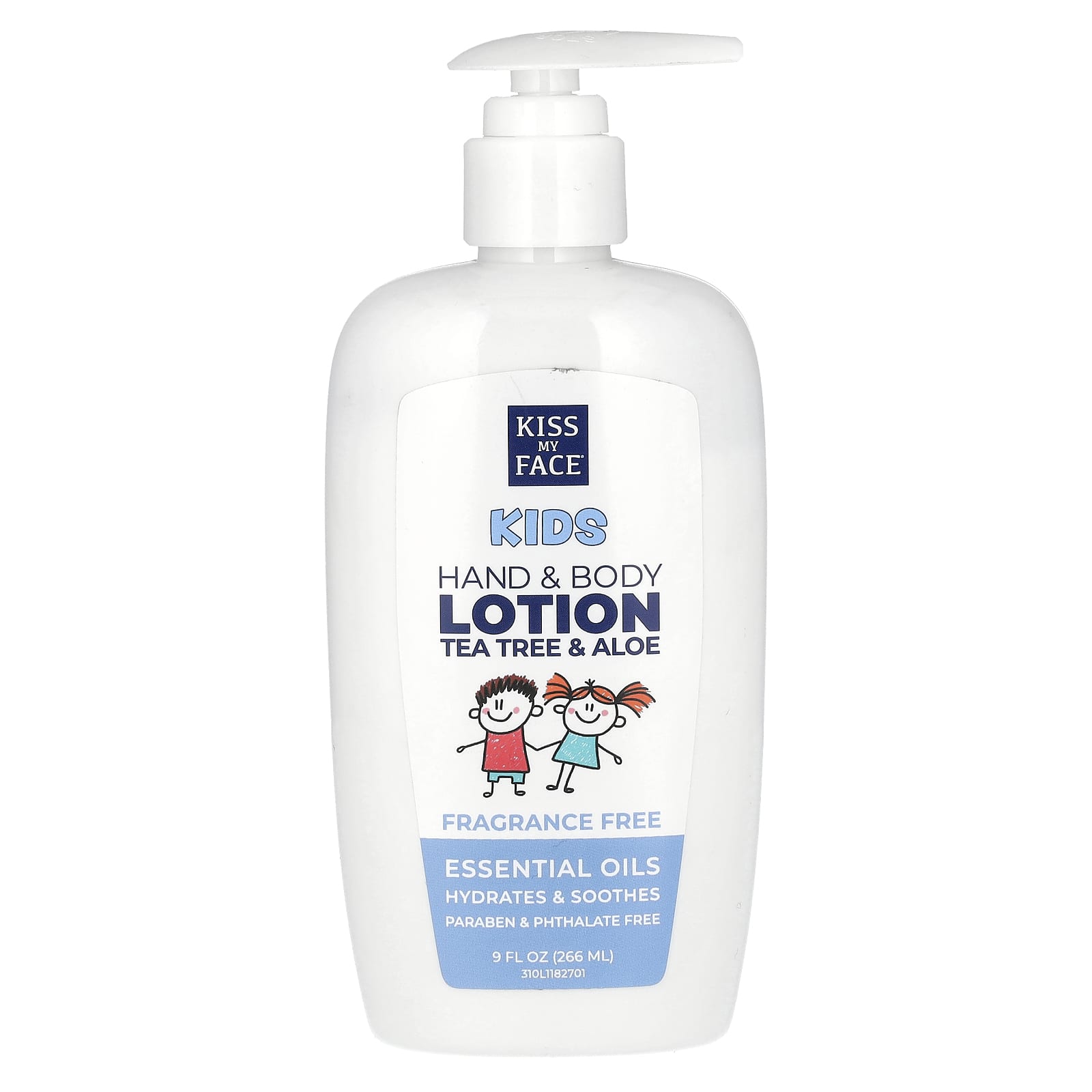 Kiss My Face, Kids, Hand & Body Lotion, Tea Tree & Aloe, Fragrance Free, 9 fl oz (266 ml) - Image 1