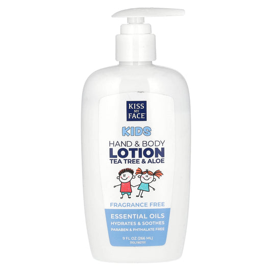 Kiss My Face, Kids, Hand & Body Lotion, Tea Tree & Aloe, Fragrance Free, 9 fl oz (266 ml) - Image 1