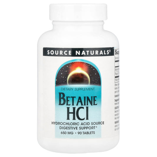 Source Naturals, Betaine HCI, 90 Tablets - Image 1
