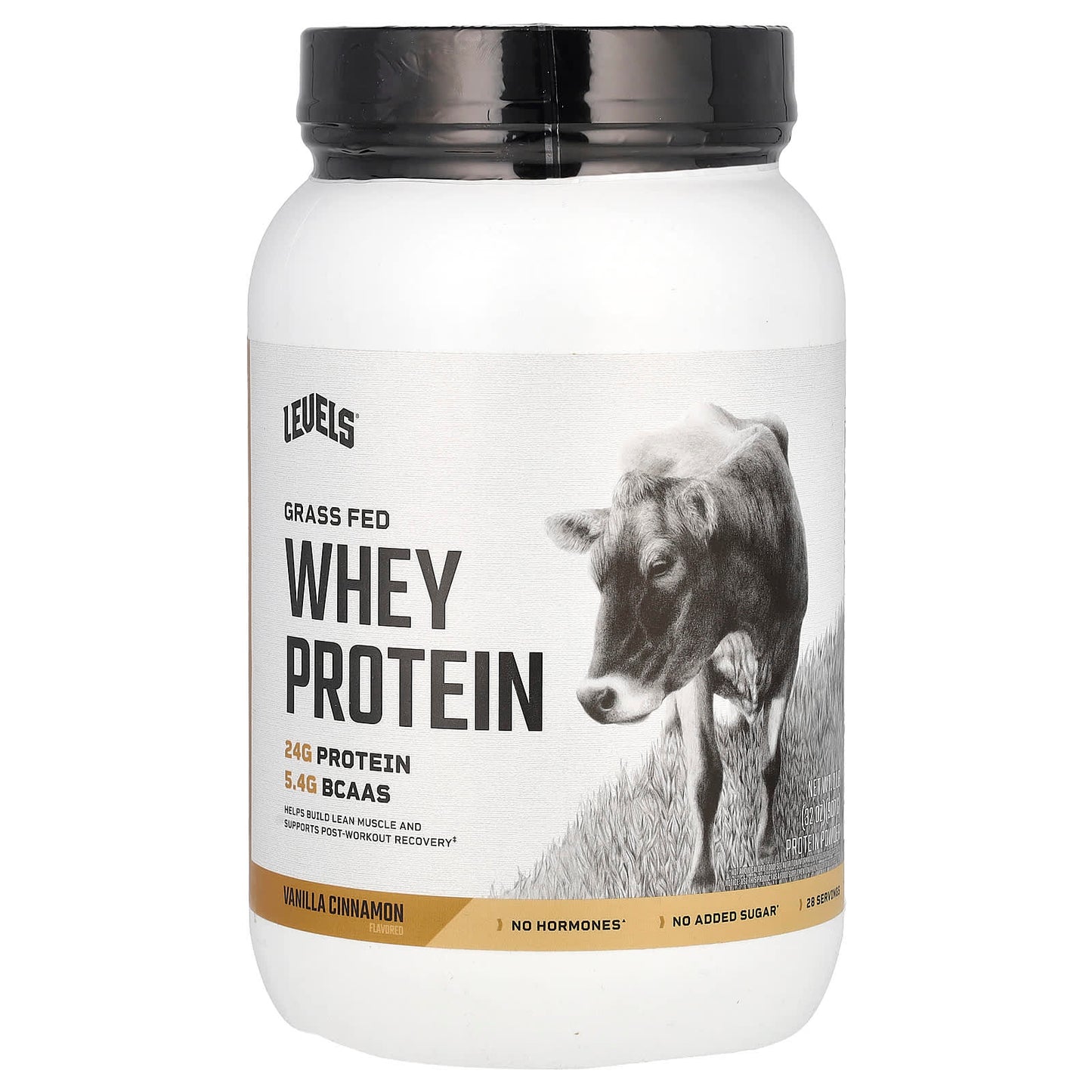 Levels, Grass Fed Whey Protein Powder, Vanilla Cinnamon, 2 lb (907 g) - Image 1
