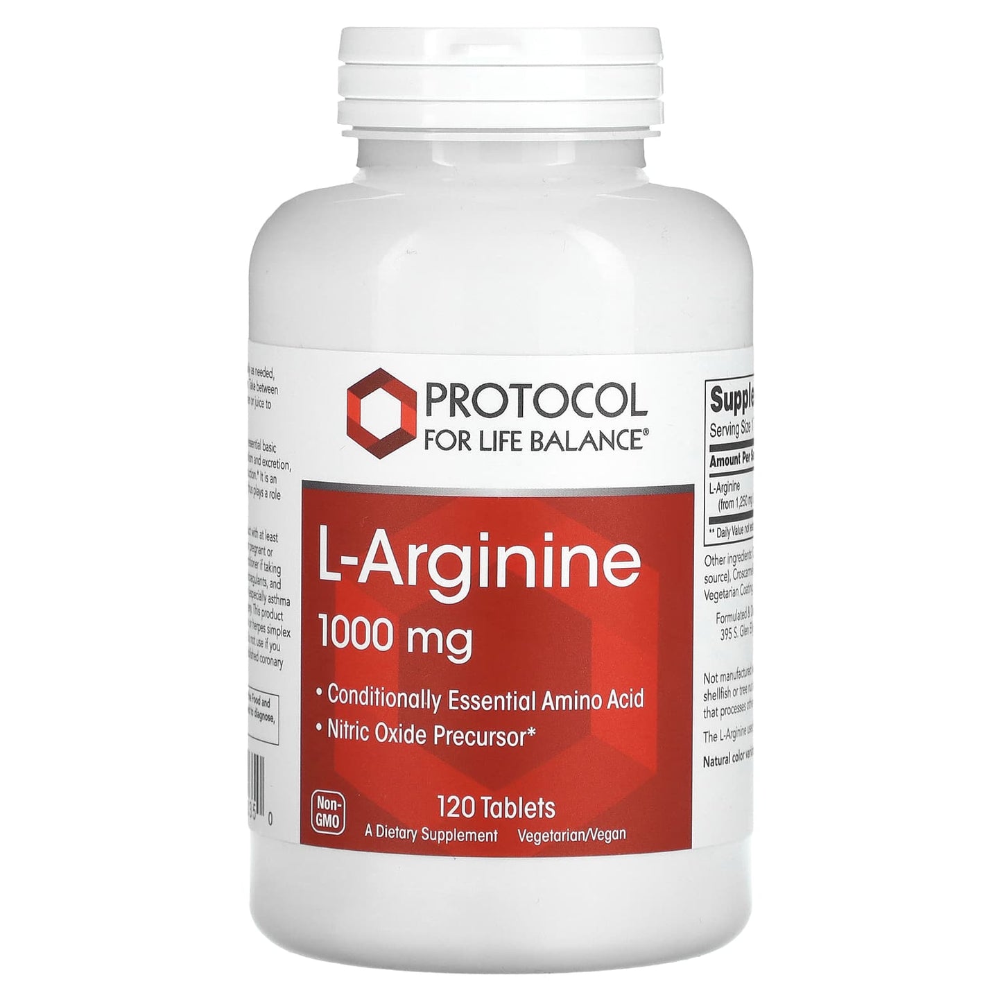 Protocol for Life Balance, L-Arginine, 1,000 mg, 120 Tablets - Image 1
