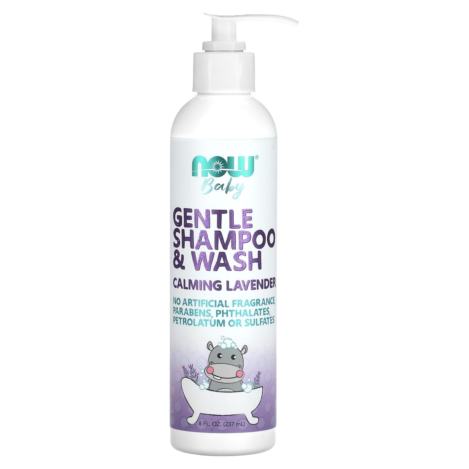 NOW Foods, Baby, Gentle Shampoo & Wash, Calming Lavender, 8 fl oz (237 ml) - Image 1