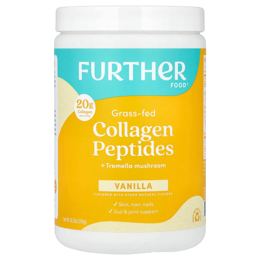 Grass-Fed Collagen Peptides + Tremella Mushroom, Vanilla, 20g Collagen Per Serving - Image 1