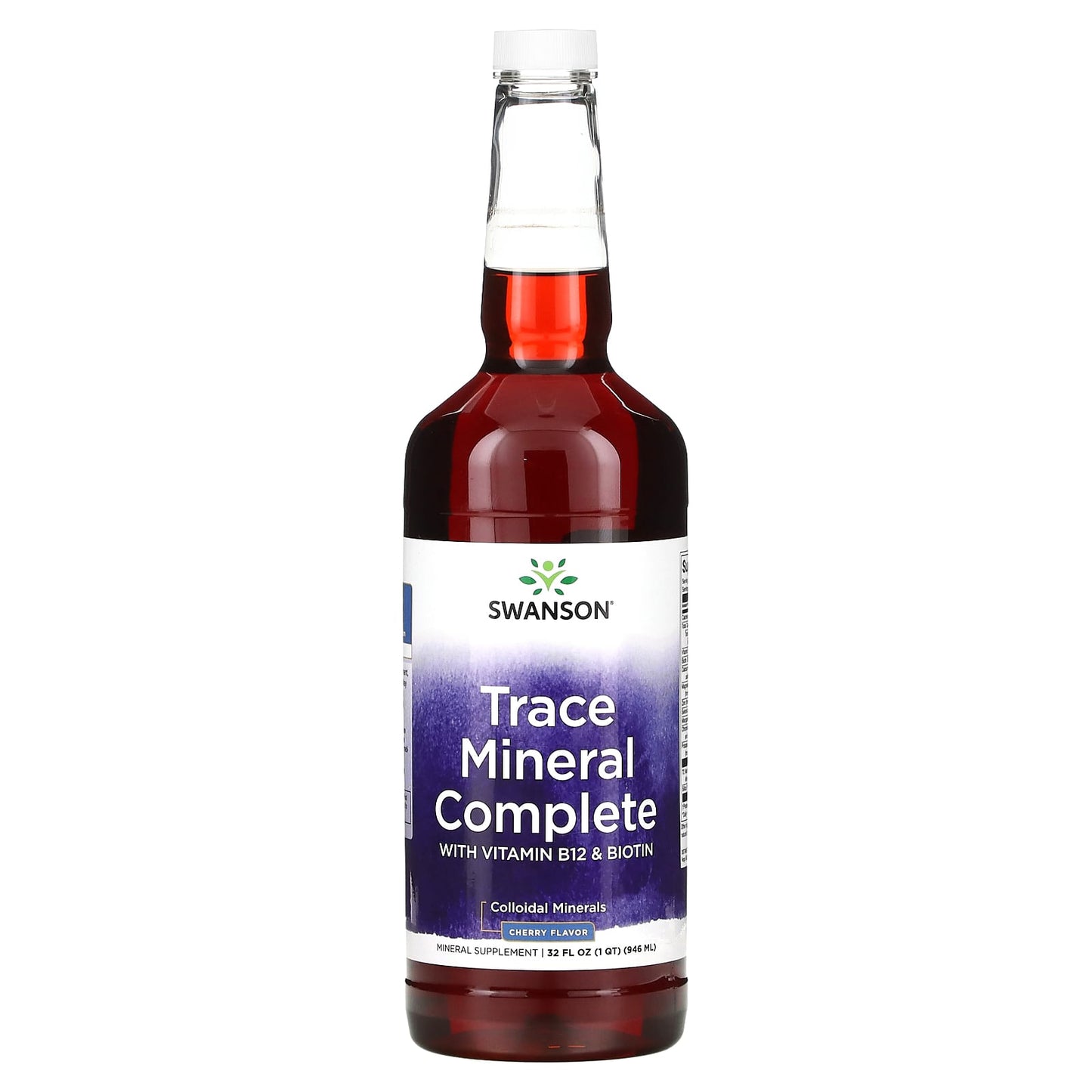 Swanson, Trace Mineral Complete with Vitamin B12 & Biotin, Cherry, 32 fl oz (946 ml) - Image 1