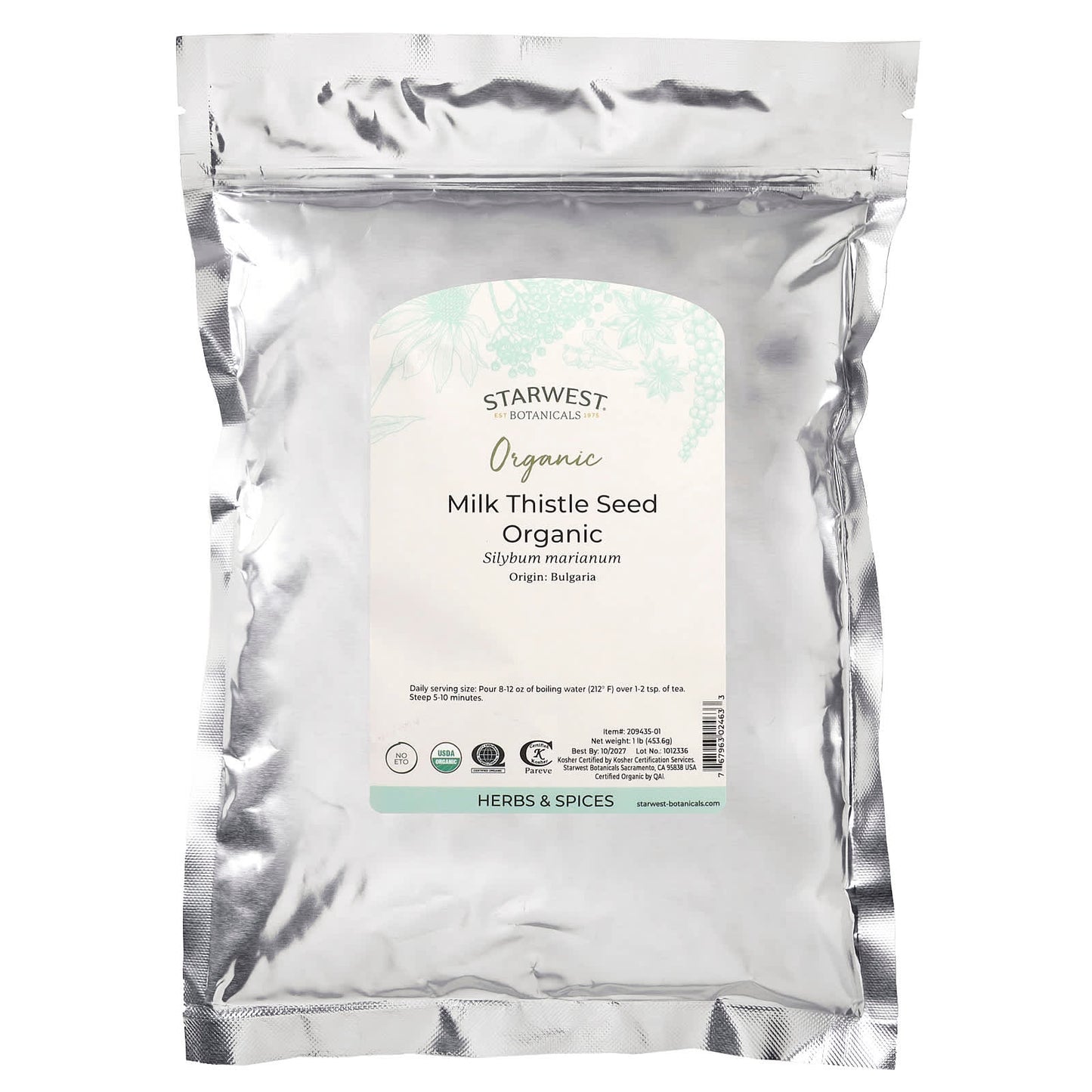 Starwest Botanicals, Organic Milk Thistle Seed, 1 lb (453.6 g) - Image 2