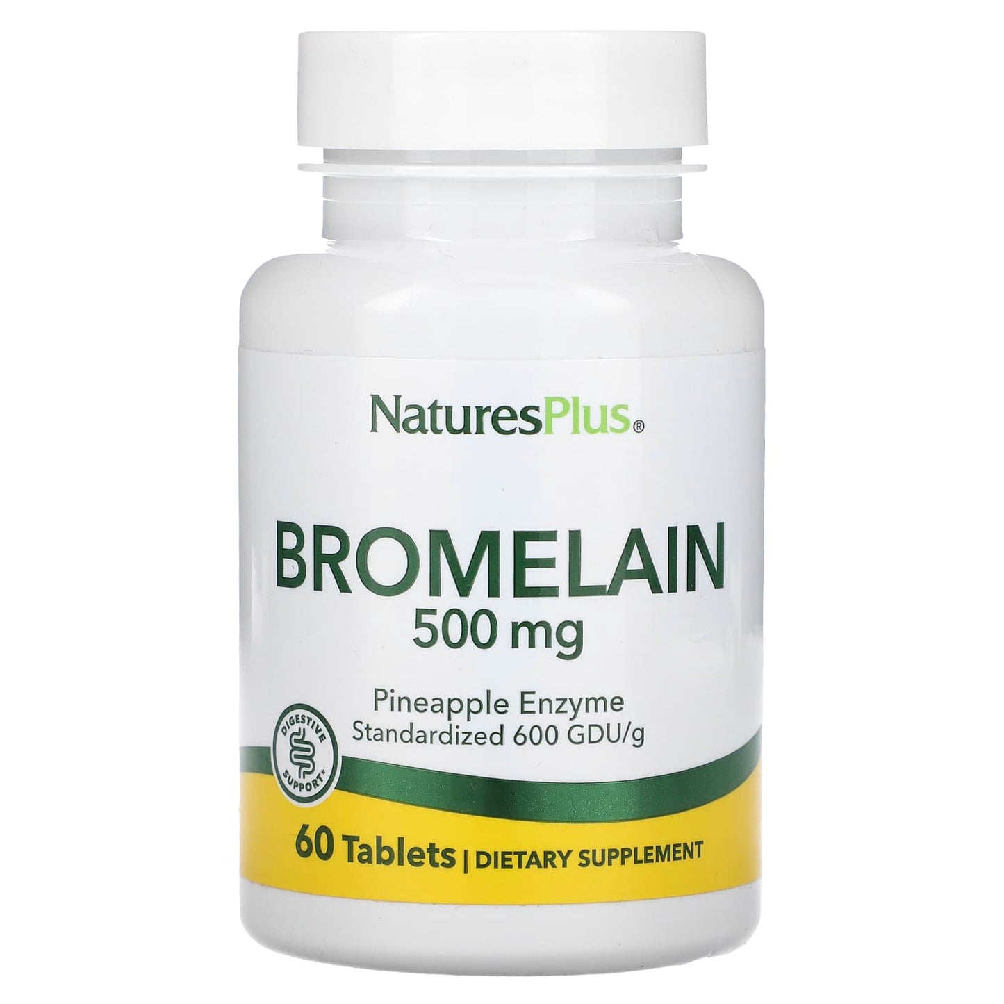 NaturesPlus, Bromelain, 500 mg, 60 Tablets - Image 1