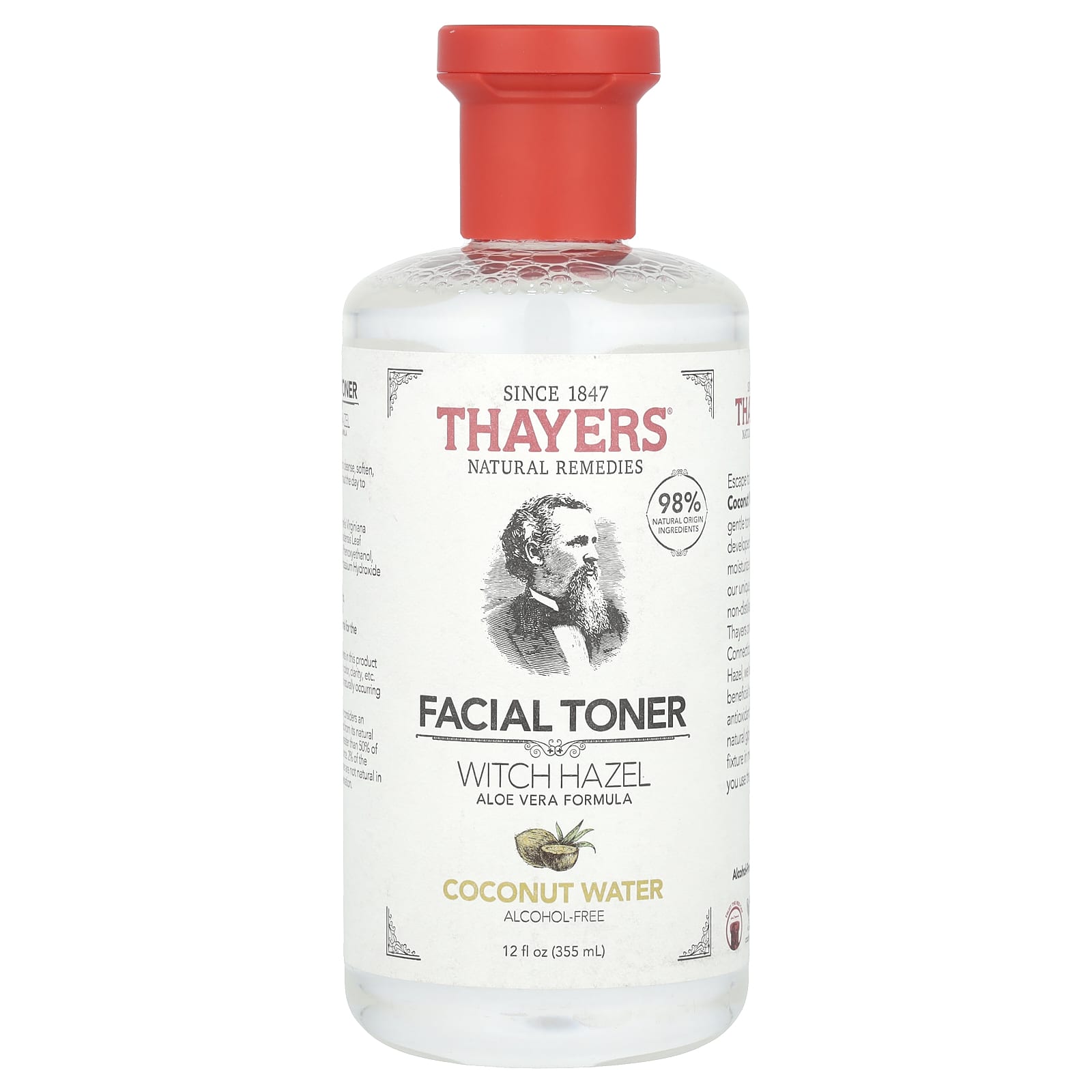 Thayers, Witch Hazel Facial Toner, Alcohol-Free, Coconut Water, 12 fl oz (355 ml) - Image 1