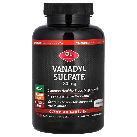 Olympian Labs, Vanadyl Sulfate, 20 mg, 250 Capsules - Image 1