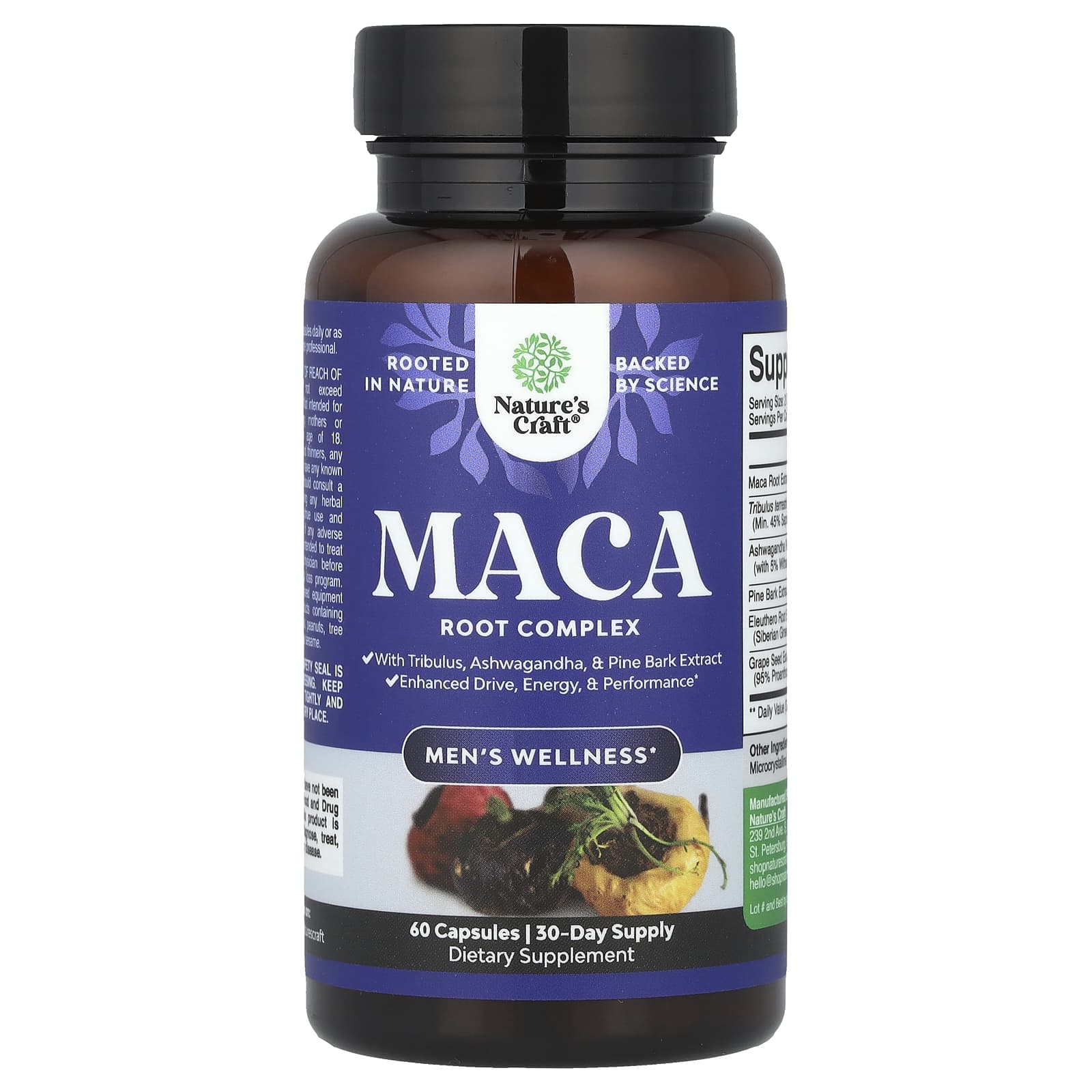 Nature's Craft, Men's Wellness, Maca Root Complex, 60 Capsules - Image 1
