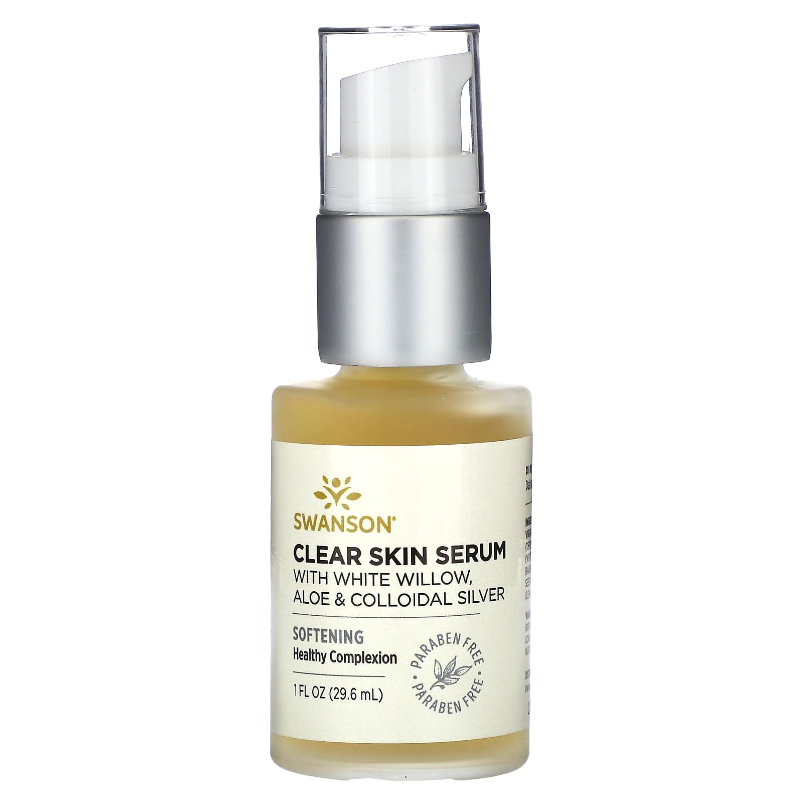 Swanson, Clear Skin Serum With White Willow, Aloe & Colloidal Silver, 1 fl oz (29.6 ml) - Image 1