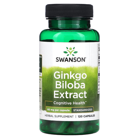 Swanson, Ginkgo Biloba Extract, 60 mg, 120 Capsules - Image 1