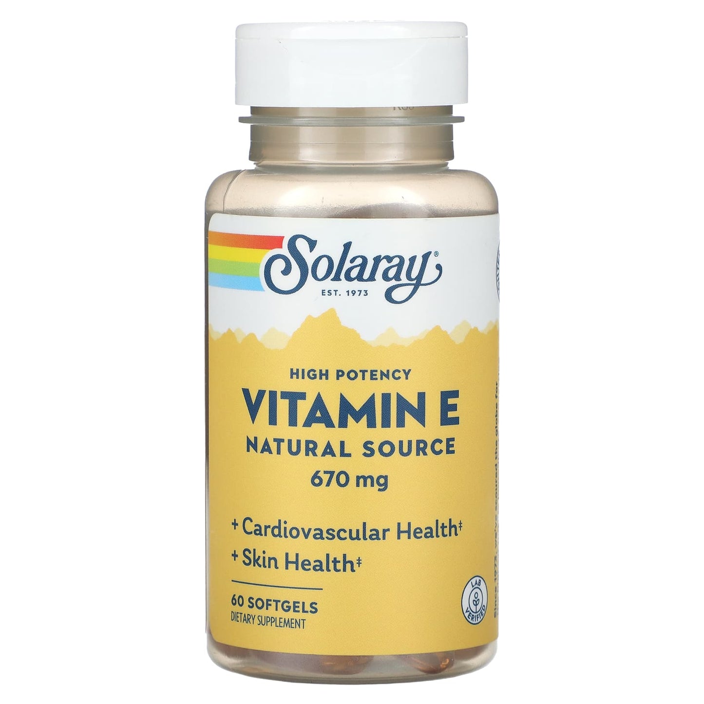 Solaray, Vitamin E, Natural Source, High Potency , 670 mg, 60 Softgels - Image 1