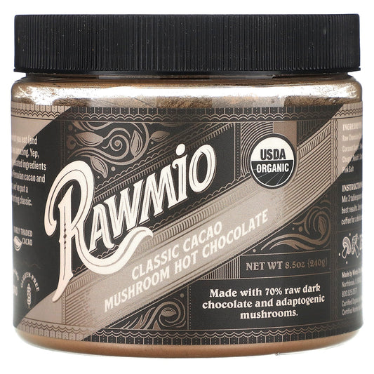 Rawmio, Classic Cacao Mushroom Hot Chocolate, 8.5 oz (240 g) - Image 1