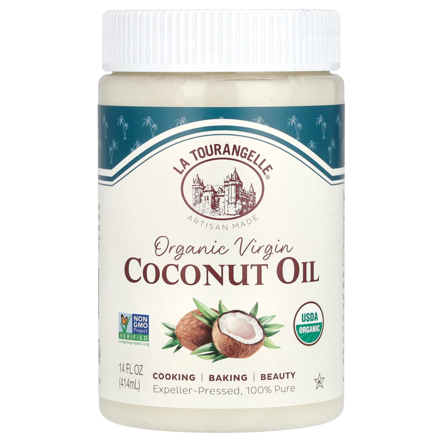 La Tourangelle, Organic Virgin Coconut Oil, 14 fl oz (414 ml) - Image 1