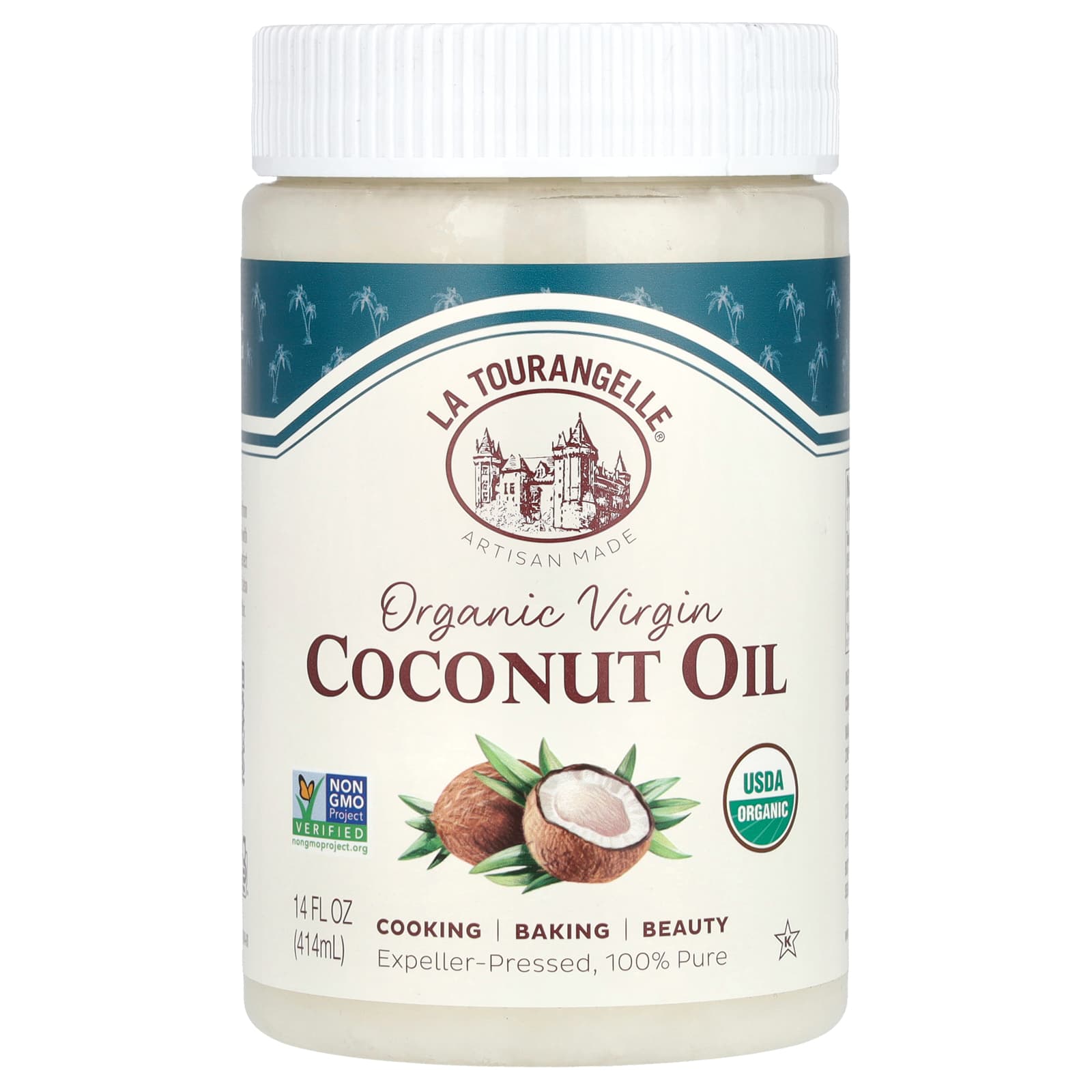 La Tourangelle, Organic Virgin Coconut Oil, 14 fl oz (414 ml) - Image 1