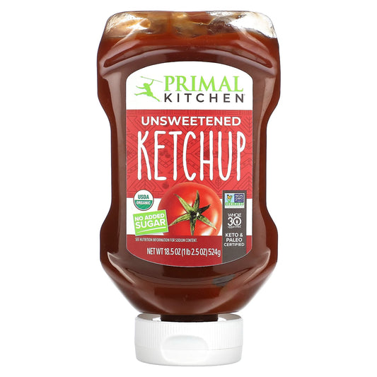Primal Kitchen, Unsweetened Ketchup, 18.5 oz (524 g) - Image 1