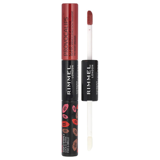 Rimmel London, Provocalips, 16HR Kiss Proof Lip Color, 750 Heart Breaker, 0.14 fl oz (4 ml) / 0.1 fl oz (3 ml) - Image 1