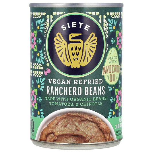 Siete, Vegan Refried Ranchero Beans, 16 oz (454 g) - Image 1