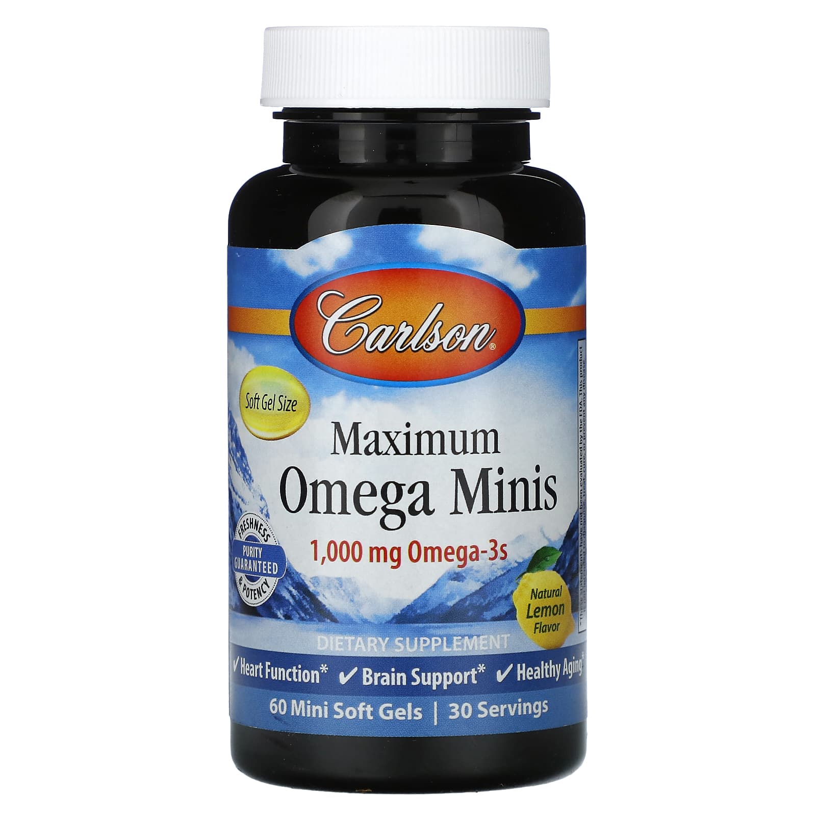 Carlson Omega-3 Soft Gels, High-Concentration, Gluten-Free, Non-GMO - Image 1