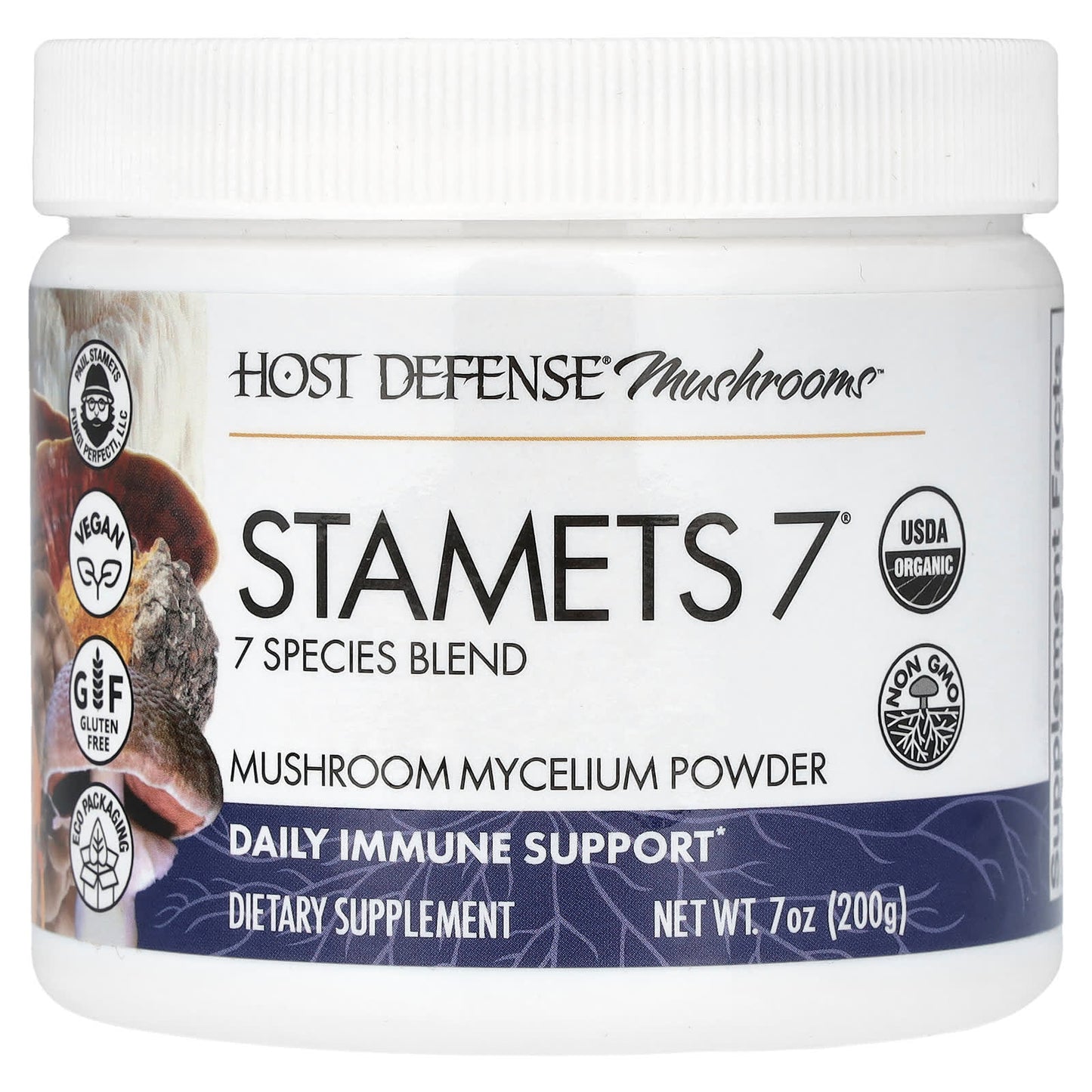 Stamets 7 Immune Support Supplement by Host Defense | 7 oz (200g) - Image 1