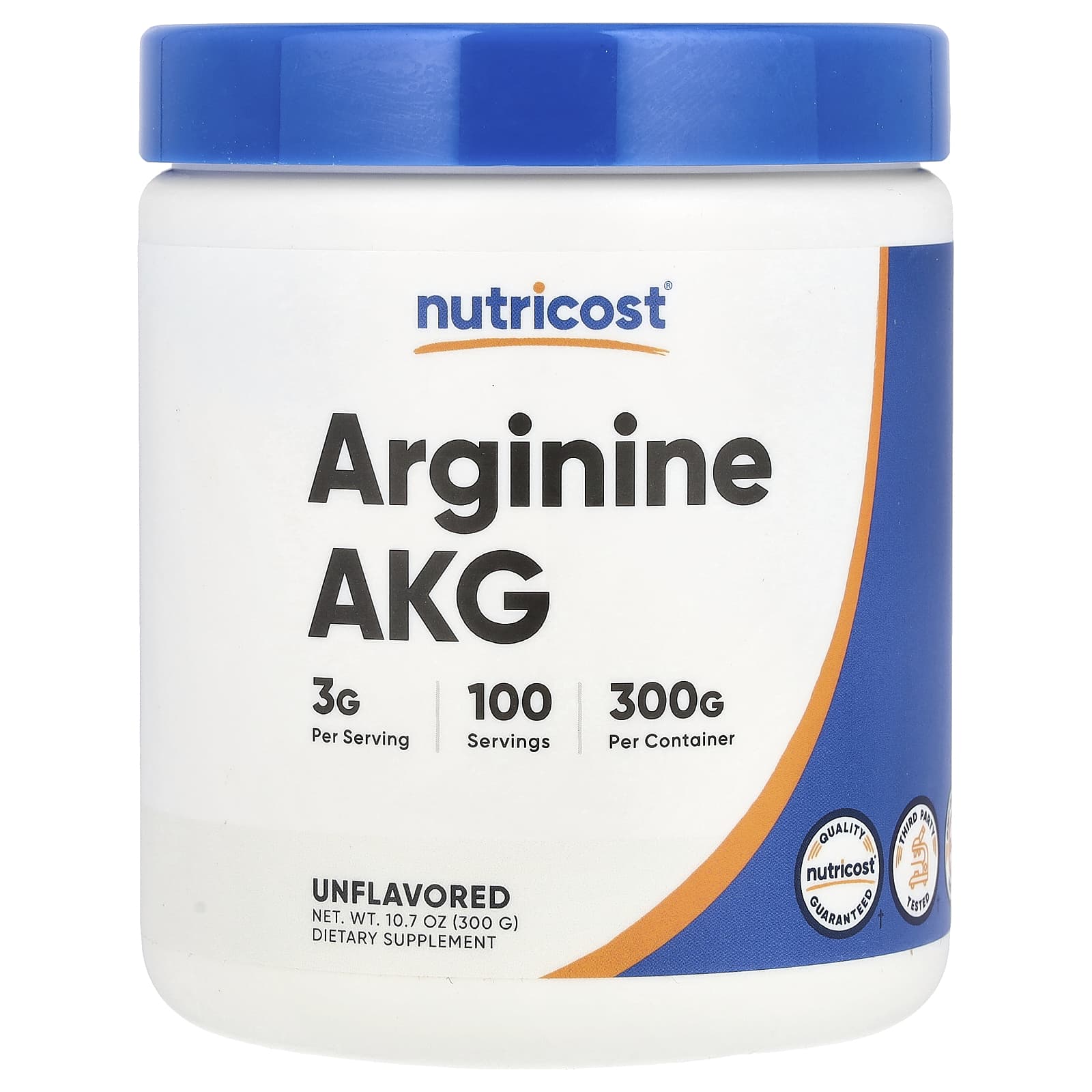 Nutricost, Arginine AKG, Unflavored, 10.7 oz (300 g) - Image 1