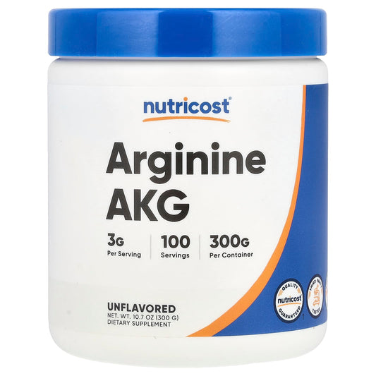 Nutricost, Arginine AKG, Unflavored, 10.7 oz (300 g) - Image 1