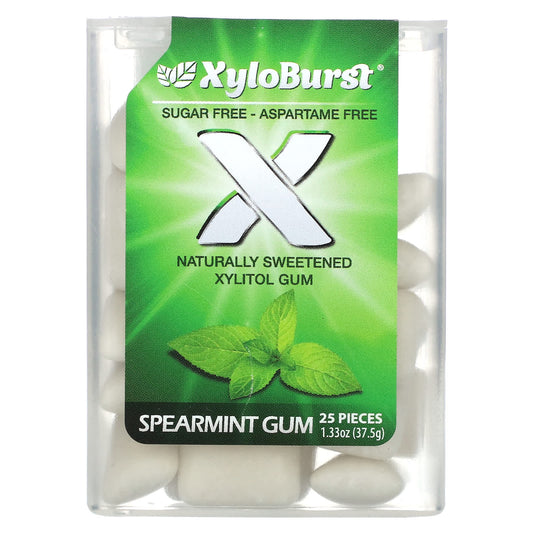 Xyloburst, Xylitol Gum, Spearmint, 25 Pieces - Image 1