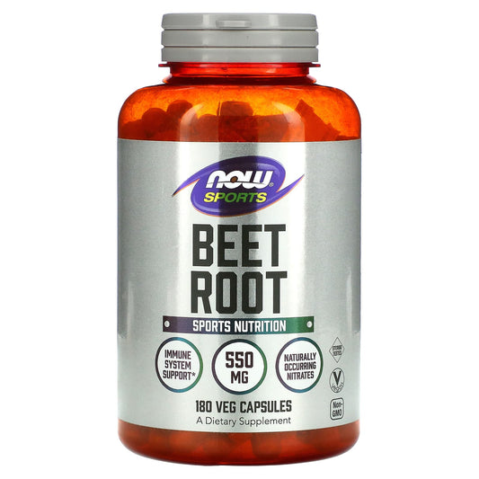 NOW Foods, Sports, Beet Root, 550 mg, 180 Veg Capsules - Image 1