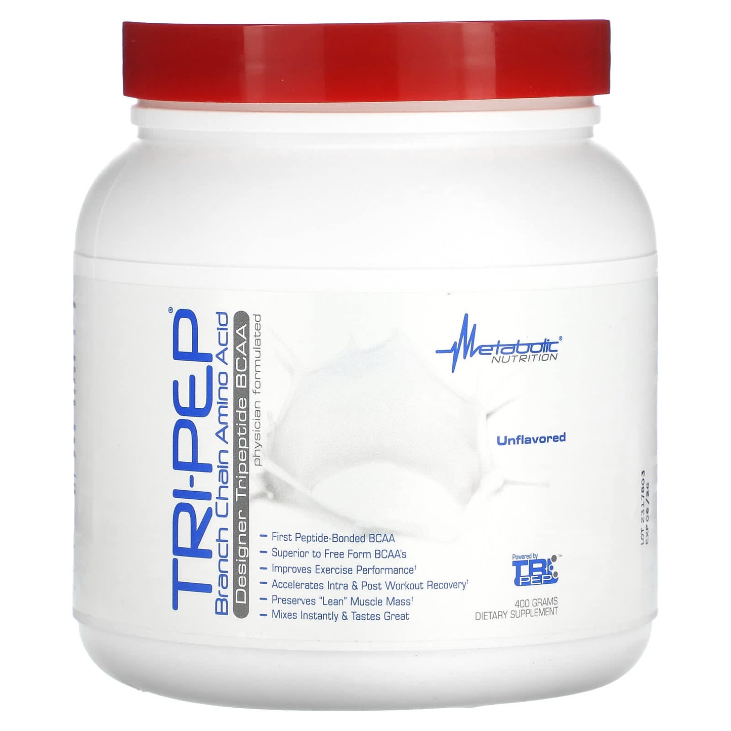 Metabolic Nutrition, Tri-Pep, Branched Chain Amino Acid, Unflavored, 14.1 oz (400 g) - Image 1