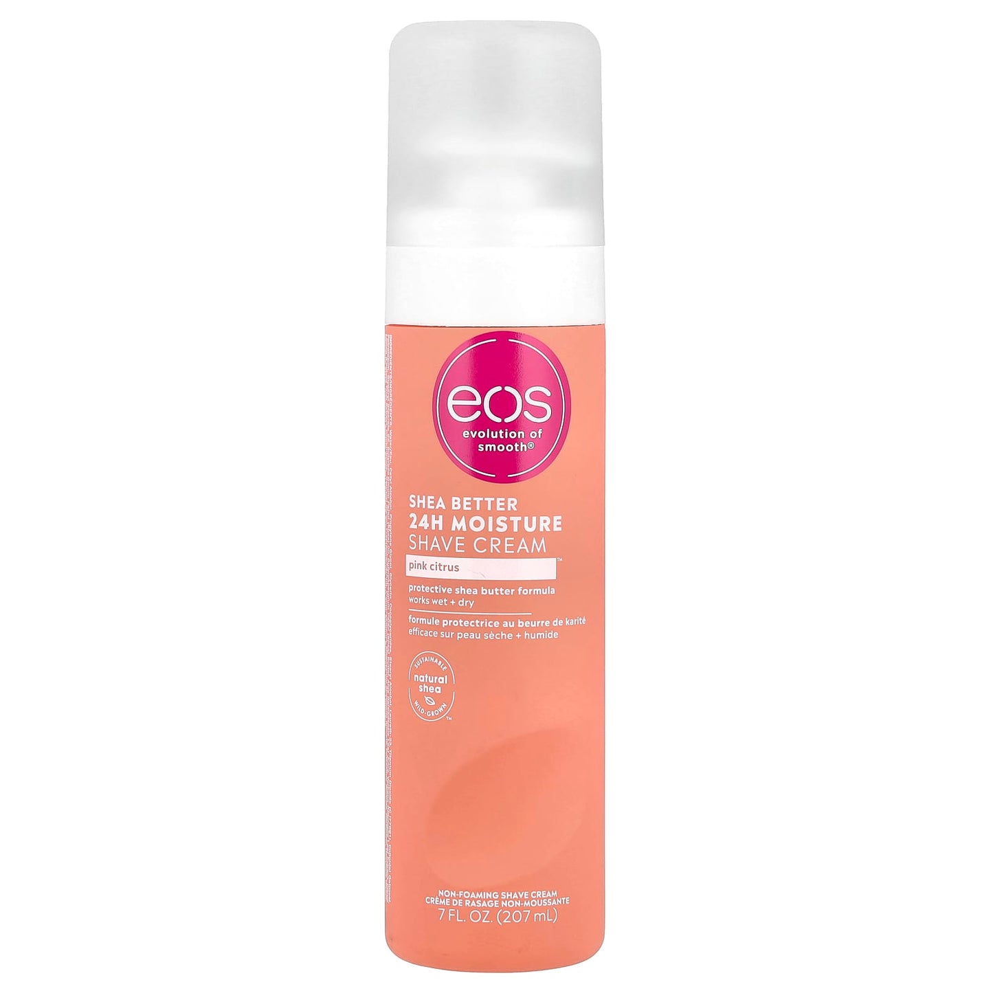 EOS Shea Better 24H Moisture Shave Cream, Pink Citrus, 7 fl oz - Image 1