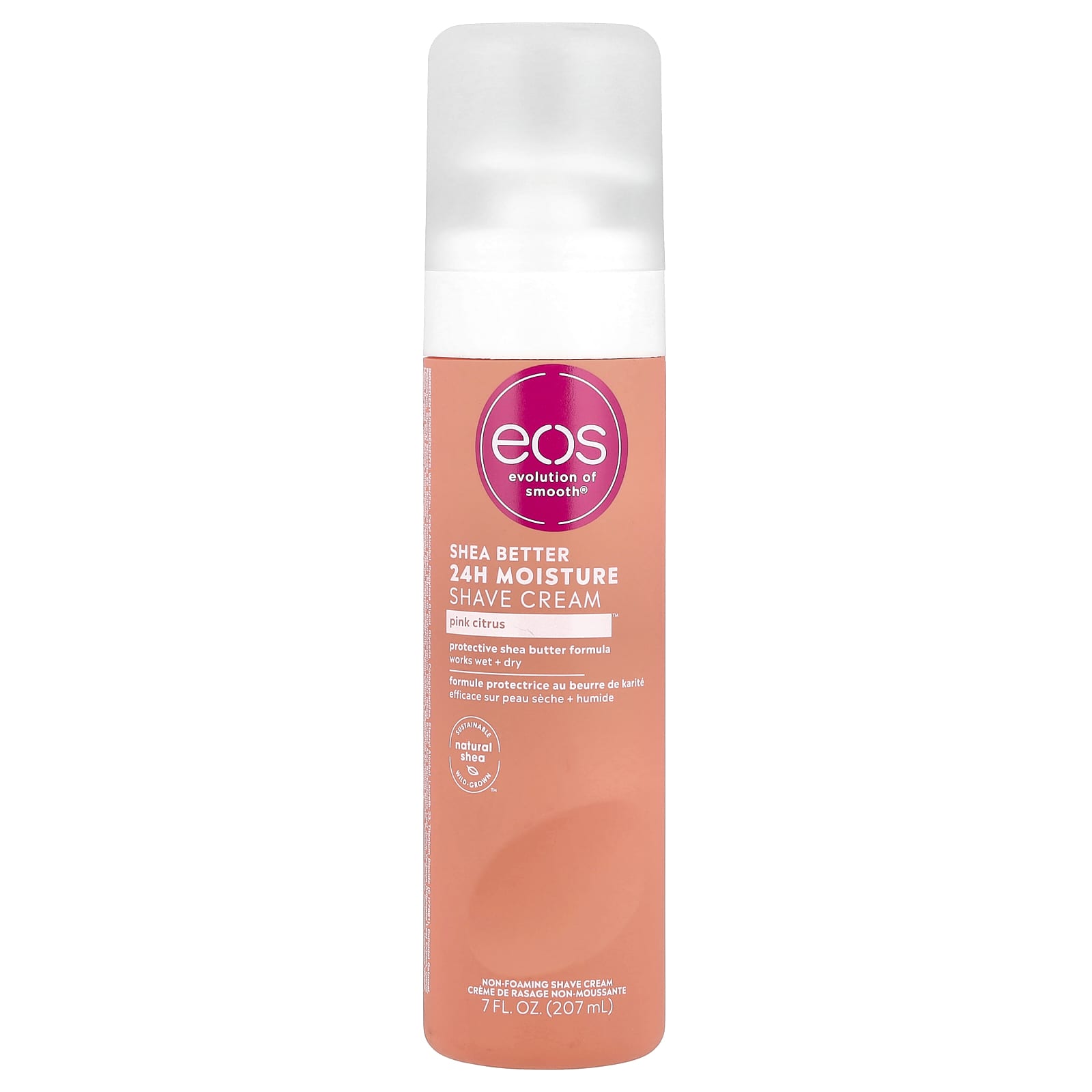 EOS Shea Better 24H Moisture Shave Cream, Pink Citrus, 7 fl oz - Image 1