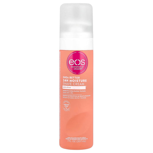 EOS Shea Better 24H Moisture Shave Cream, Pink Citrus, 7 fl oz - Image 1
