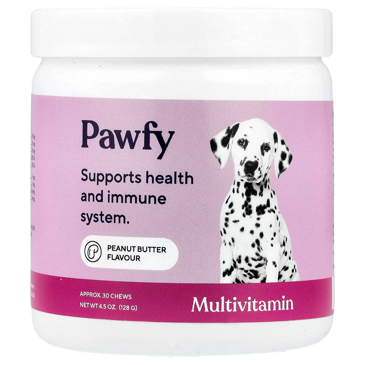 Pawfy, Multivitamin, For Dogs, 6 Months+, Peanut Butter, 30 Chews, 4.5 oz (128 g) - Image 1