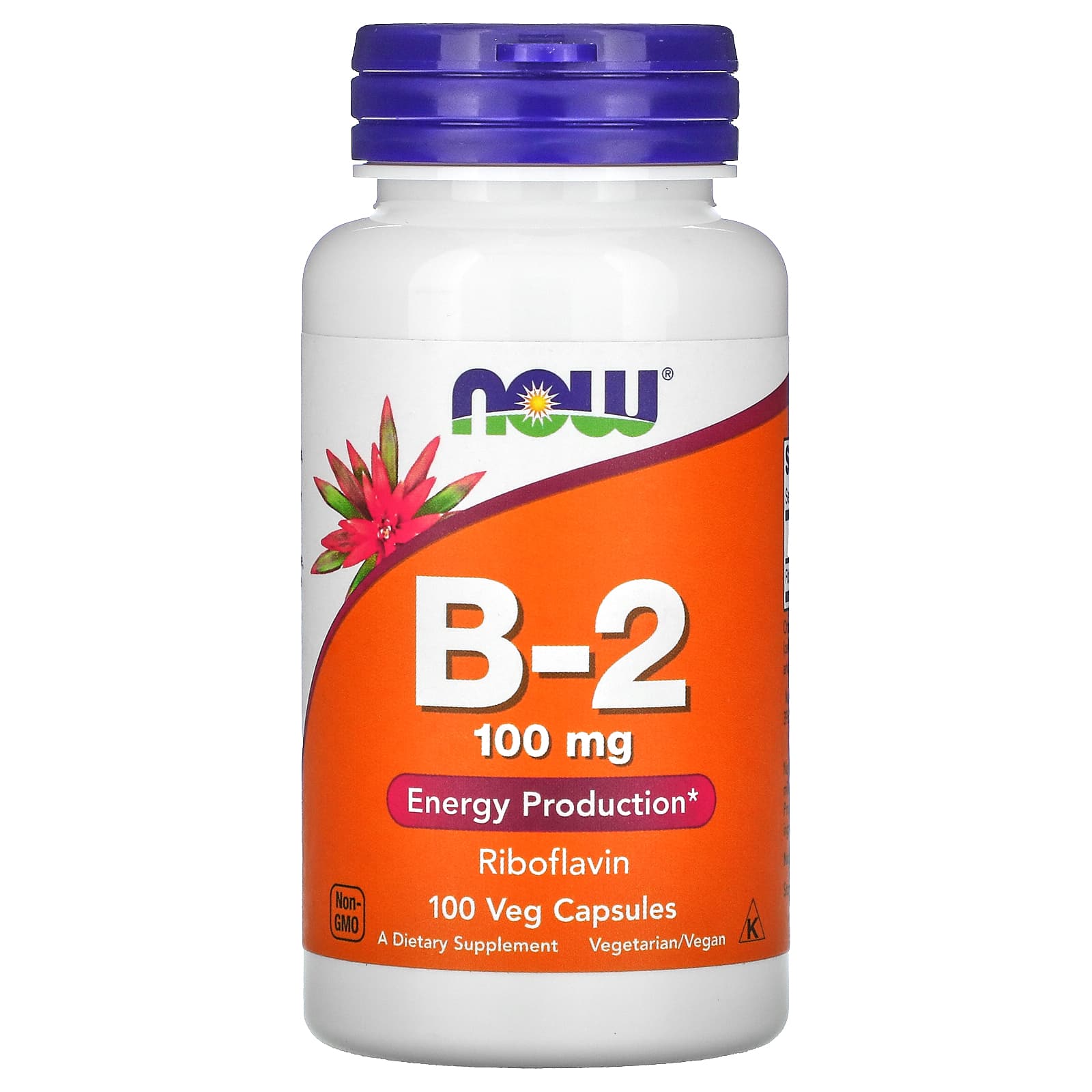 NOW Foods, B-2, 100 mg, 100 Veg Capsules - Image 1